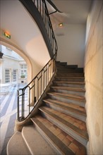 France, ile de france, paris 4e arrondissement, le marais, 6 rue de fourcy, hotel gilles charpentier, mije, auberge de jeunesse, hotel particulier, escalier, 
Date : 2011-2012