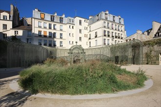 France, ile de france, paris, le marais, 3e arrondissement, jardin anne frank, derriere l'hotel de saint aignan dit aussi hotel d'avaux, musee du judaisme, 
Date : 2011-2012