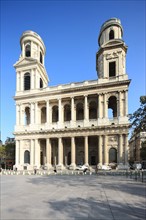 france, region ile de france, paris 6e arrondissement, place saint sulpice, facade de l'eglise saint sulpice, religion.
Date : 2011-2012