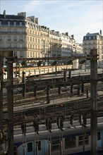 France, ile de france, paris 8e arrondissement, gare saint lazare, train, voies ferrees, sncf, rail,  place de l'europe

Date : 2011-2012