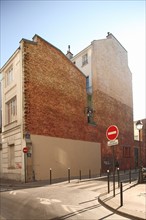 France, ile de france, paris 10e arrondissement, rue legouve, angle avec la rue lucien sampaix, pignons, delaisses

Date : 2011-2012