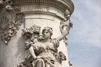 France, ile de france, paris 3e arrondissement, place de la republique, statue de dalou, detail liberte

Date : 2011-2012