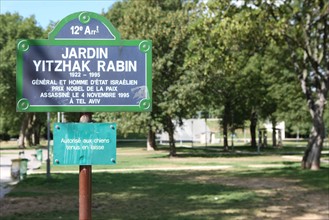 France, ile de france, paris, 12e arrondissement, bercy, parc de bercy, jardin yitzhak rabin, espace vert

Date : 2011-2012