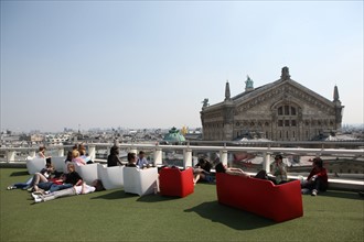 France, ile de france, paris 10e, 40 boulevard haussmann, galeries lafayette, terrasse, vue sur l'opera garnier, panorama

Date : 2011-2012