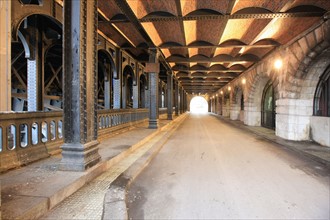 France, ile de france, paris 8e arrondissement, sous le pont alexandre III, poutrelles et rivets, ateliers fives lille, 1905,