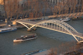 France, ile de france, paris 7e arrondissement, tour eiffel, vue depuis le 2e etage, passerelle debilly, palais de tokyo, seine,