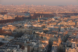 France, ile de france, paris 7e arrondissement, tour eiffel, vue depuis le 2e etage,  seine, concorde, grand palais,