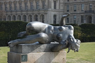 France, ile de france, paris 1er arrondissement, jardin des tuileries, sculptures d'aristide maillol, la riviere,