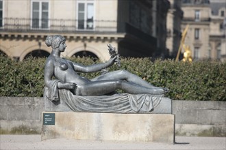 France, ile de france, paris 1er arrondissement, jardin des tuileries, sculptures d'aristide maillol, monument a cezanne,