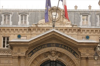 France, ile de france, paris 1er arrondissement, rue la vrilliere, banque de france, hotel de toulouse dit aussi de la vrilliere, portail sur rue,