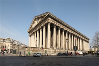 France, ile de france, paris 8e arrondissement, place de la madeleine, eglise de la madeleine, colonnes,