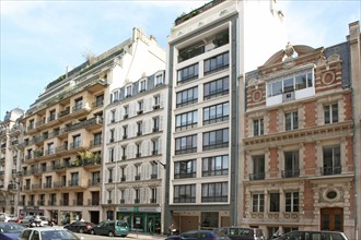 France, ile de france, paris 17e arrondissement, 53 a 59 rue jouffroy d'abbans, sequence stylistique, facades,