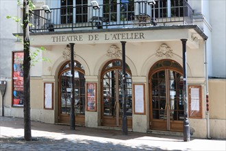 France, ile de france, paris, 18e arrondissement, place charles dullin, theatre de l'atelier, facade, rue d'orsel,