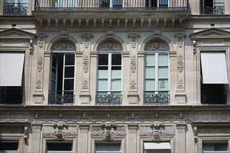 France, ile de france, paris 9e arrondissement, 32 rue de chateaudun, immeuble neo renaissance, restaure, detail facade sur rue, decor,


Date : Ete 2012