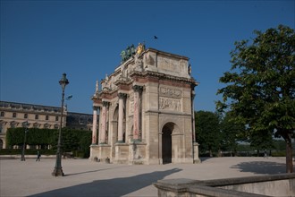 France, Region Ile de France, Paris, 1er arrondissement, Tuileries, Arc de Triomphe du Carrousel, quadrige,