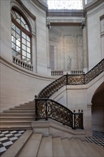 France, Region Ile de France, Paris 1er arrondissement, place du Palais Royal, Conseil d'Etat, grand escalier d'honneur, architecte Pierre Contant d'Ivry,