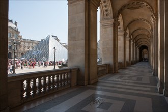 France, Region Ile de France, Paris 1er arrondissement, Musee du Louvre, place de la Pyramide, Ieoh Ming Pei,