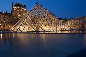 France, Region Ile de France, Paris 1er arrondissement, Musee du Louvre, place de la Pyramide, Ieoh Ming Pei,