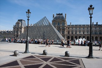 France, Region Ile de France, Paris 1er arrondissement, Musee du Louvre, cour de la Pyramide,