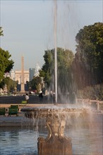France, Region Ile de France, Paris 1er arrondissement, jardin des Tuileries, bassin, place de la Concorde, fontaine
