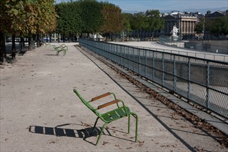 France, Region Ile de France, Paris 1er arrondissement, jardin des Tuileries, chaise, fauteuil, mobilier, Fermob
