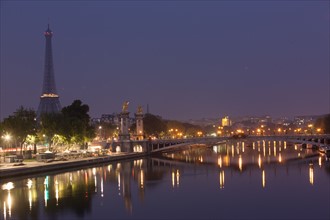 France, Region Ile de France, Paris 8e arrondissement, la Seine au niveau du Pont de la Concorde