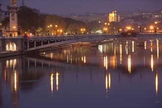 France, Region Ile de France, Paris 8e arrondissement, la Seine au niveau du Pont de la Concorde