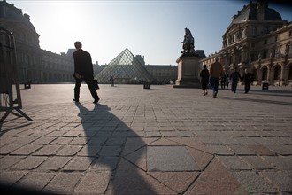 France, Region Ile de France, Paris 1er arrondissement, Musee du Louvre, cour de la Pyramide,