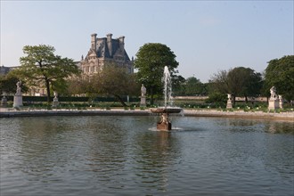 France, Region Ile de France, Paris, 1er arrondissement, jardin des Tuileries, bassin, fontaine