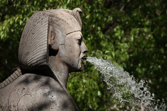 France, Region Ile de France, Paris 1er arrondissement, place du Chatelet, fontaine, sculpture, Egypte,