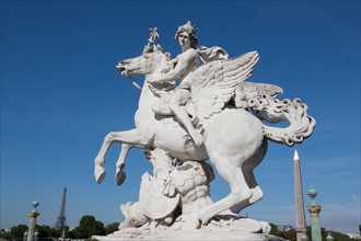 France, Region Ile de France, Paris 8e arrondissement, place de la Concorde, "Mercure monte sur Pegase" (1702), sculpture d'Antoine Coysevox