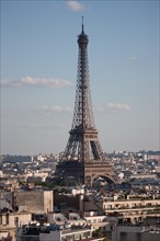 France, Region Ile de France, Paris 8e arrondissement, place Charles de Gaulle, place de l'Etoile, au sommet de l'Arc de Triomphe, panorama,