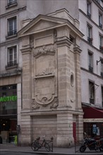 France, Region Ile de France, paris 11e arrondissement, 1de Charonne, rue du faubourg Saint-Antoine, fontaine Trogneux, sculpture, 18e siecle,