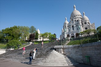 France, Region Ile de France, Paris, 18e arrondissement, Montmartre, basilique du Sacre Coeur,