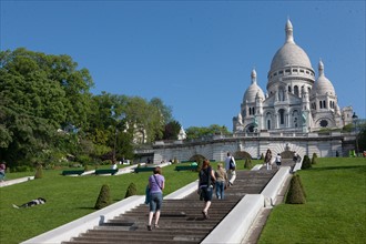 France, Region Ile de France, Paris, 18e arrondissement, Montmartre, basilique du Sacre Coeur,