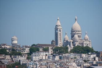 France, Region Ile de France, Paris 18e arrondissement, panorama avec le Sacre Coeur, depuis la terrasse du Printemps, restaurant Deli-Cieux,