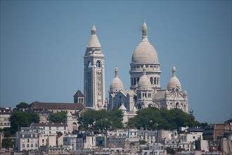 France, Region Ile de France, Paris 18e arrondissement, panorama avec le Sacre Coeur, depuis la terrasse du Printemps, restaurant Deli-Cieux,