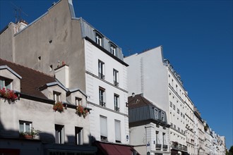 France, Ile de France, Paris 11e arrondissement, rue du faubourg Saint-Antoine, facades,