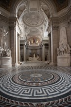 France, Ile de France, Paris 5e arrondissement, place du Pantheon, Pantheon, pavage du sol, marbre,