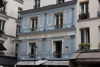 France, Ile de France, Paris 2e arrondissement, rue Montorgueil, Au Rocher de Cancale, bar restaurant, facade,