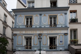France, Ile de France, Paris 2e arrondissement, rue Montorgueil, Au Rocher de Cancale, bar restaurant, facade,
