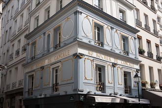 France, Ile de France, Paris 2e arrondissement, rue Montorgueil, Au Rocher de Cancale, bar restaurant, facade,