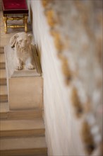 France, Ile de France, Paris 6e arrondissement, Palais du Luxembourg, Senat, grand escalier d'honneur, Napoleon 1er, lionnes et decors premier empire,