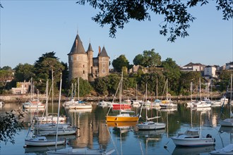 France, région Pays de la Loire, Loire Atlantique, Pornic, port et château.