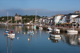 France, région Pays de la Loire, Loire Atlantique, Pornic, port et château.