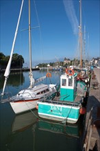 France, région Pays de la Loire, Loire Atlantique, Pornic, port et château.