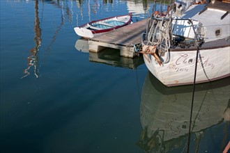 France, région Pays de la Loire, Loire Atlantique, Pornic, port et château.