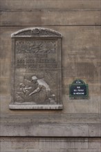 France, Région Ile de France, Paris 6e arrondissement, Rue de l'Ecole de Médecine, plaque aux morts