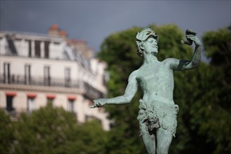 France, Région Ile de France, Paris 6e arrondissement, Jardin du Luxembourg, statue de l'acteur