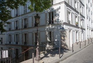 France, Région Ile de France, Paris 18e arrondissement, Montmartre, Rue Gabrielle et escaliers de